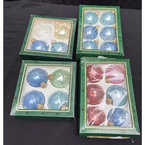 Lot Of Glass Christmas Ornaments Krebs Ball Ornaments Blue & More! West Germany